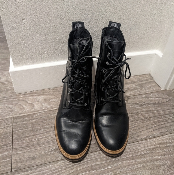 Timberland High Sienna Waterproof side zip stacked heel lace up Chelsea boots - Picture 13 of 13